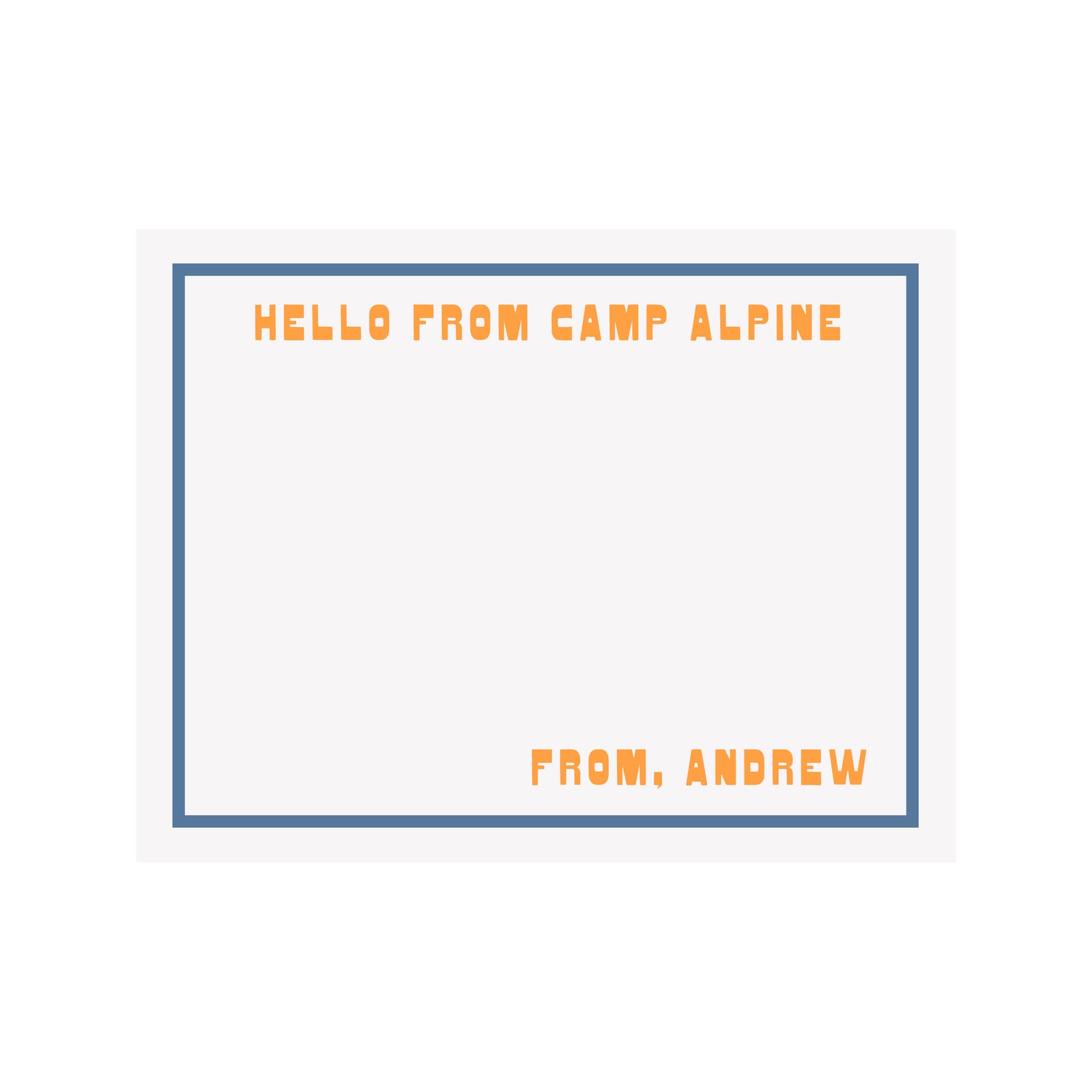 Block Font Name Stationery