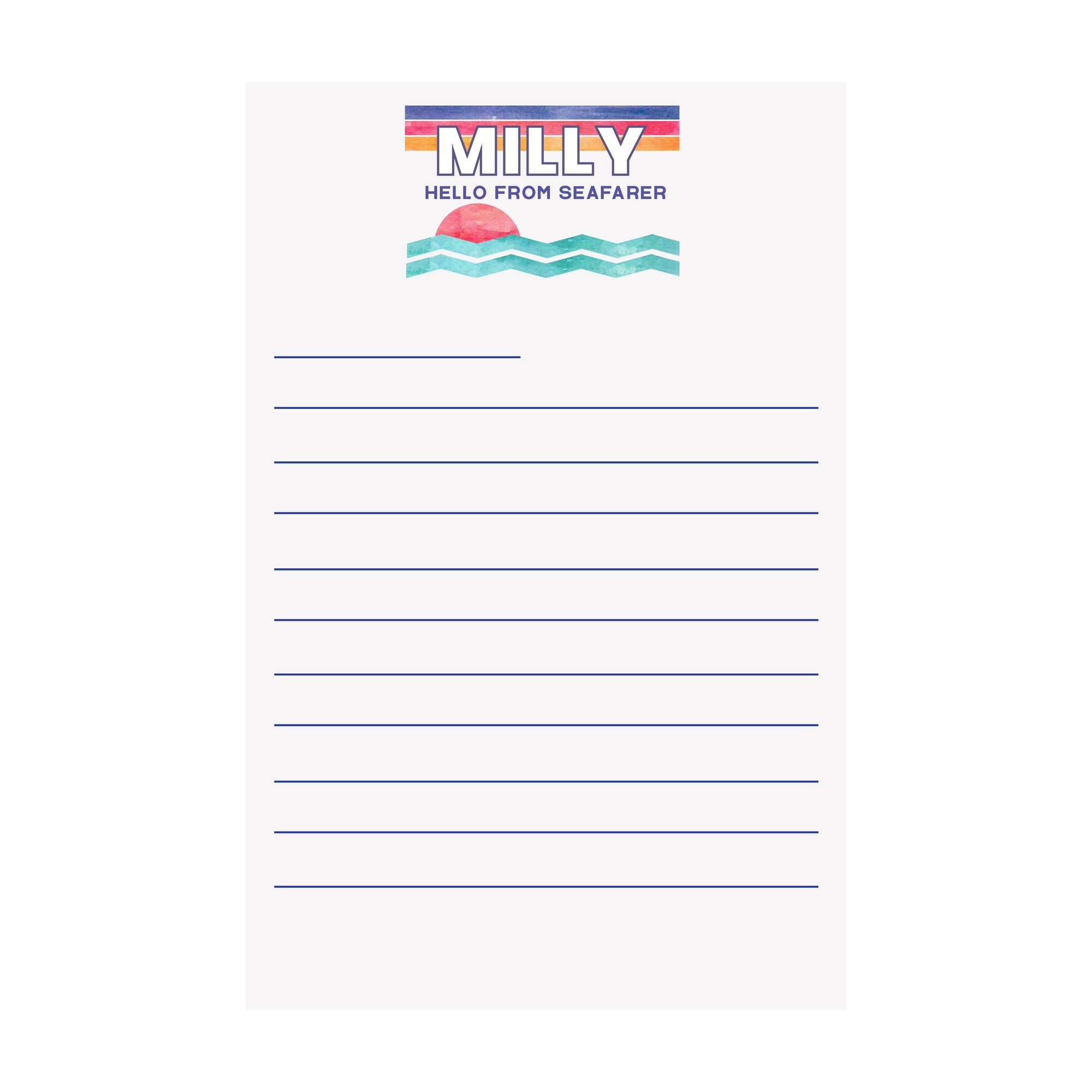 Ocean Sunset Camp Paper- Pink/Teal