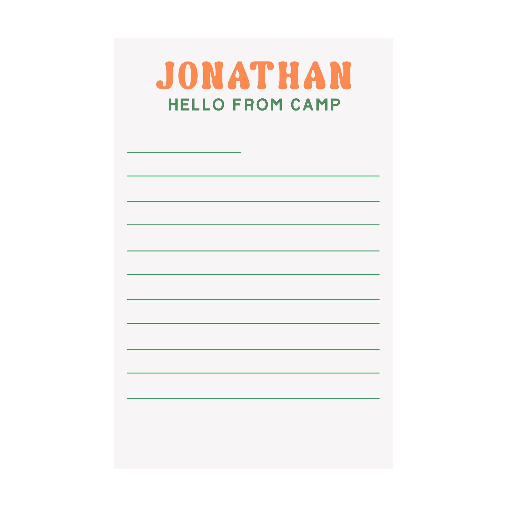 Hello from your Camp Paper- Assorted Styles & Colors