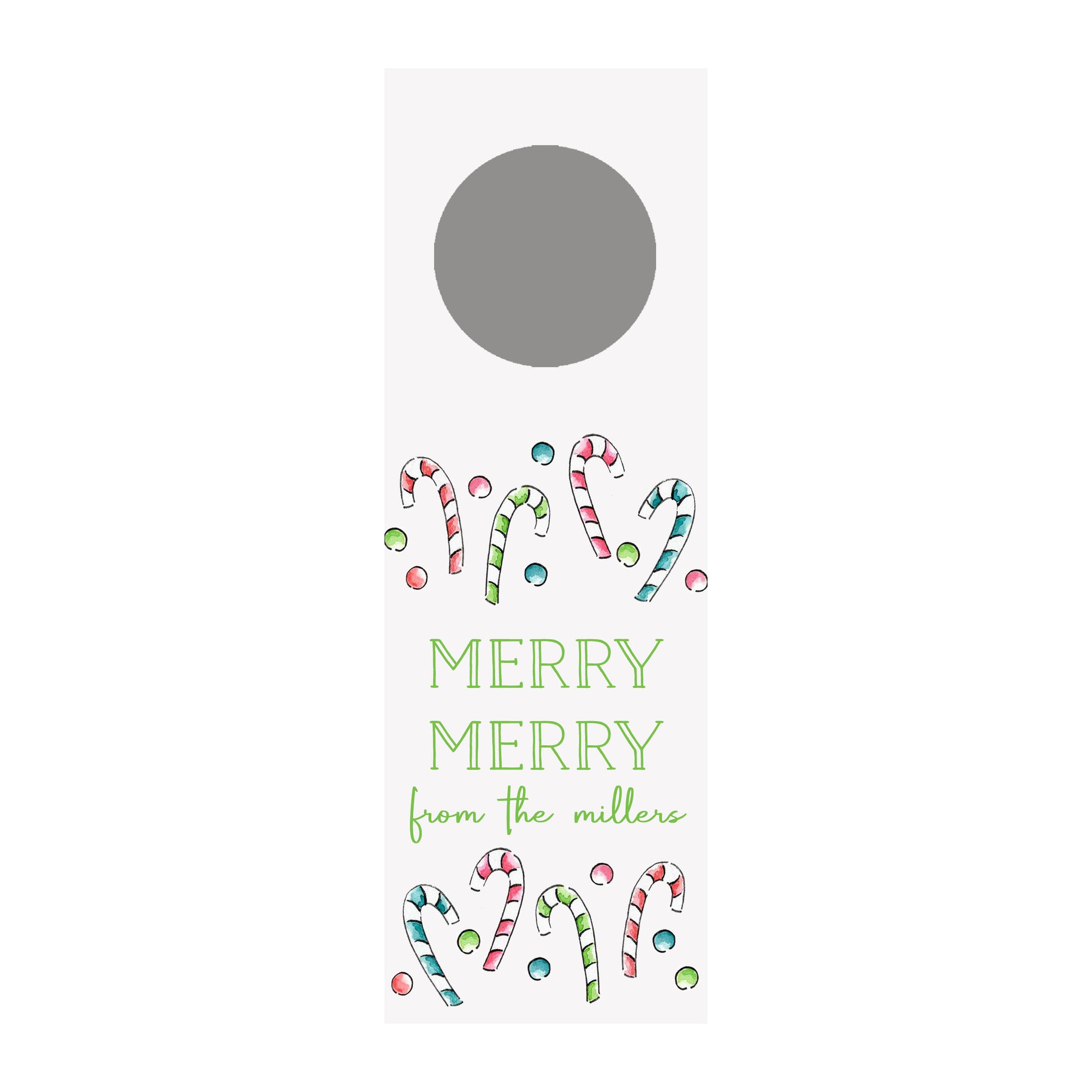 Candy Canes Personalized Wine Tag