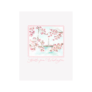 Hello from Washington Cherry Blossoms Greeting Card