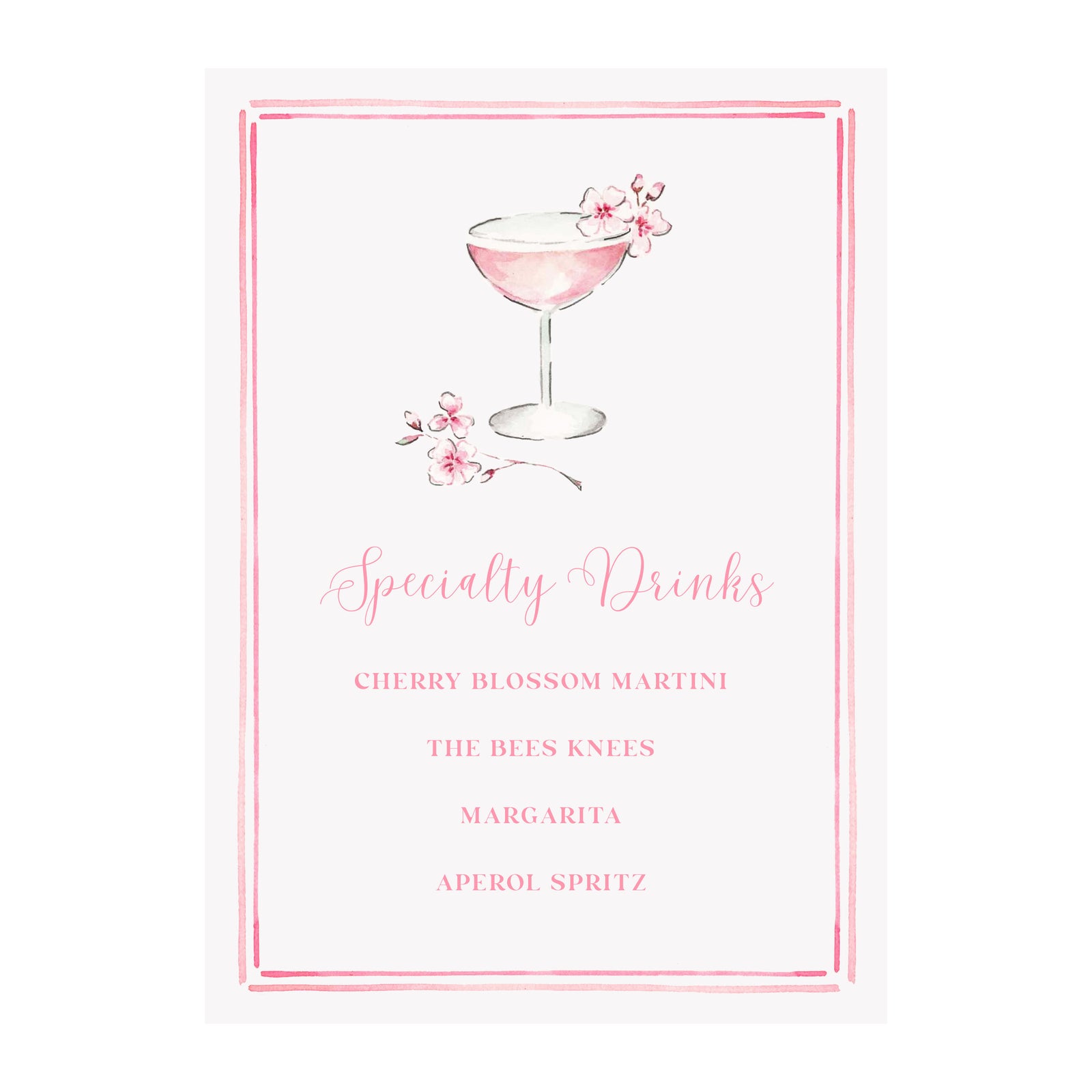 Cherry Blossom Cocktail Invitation