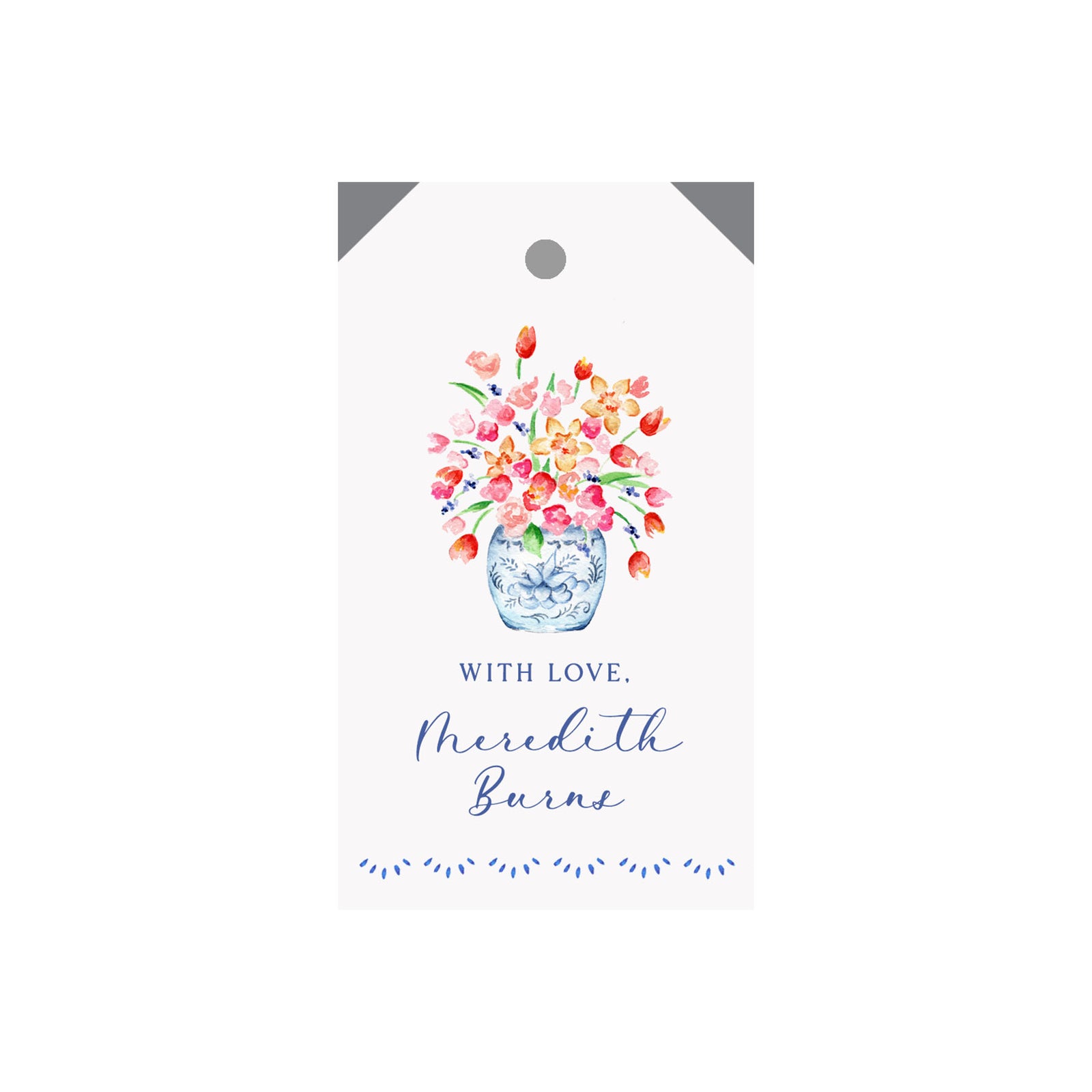Chinoiserie Arrangement Personalized Angled/Drilled Gift Tags