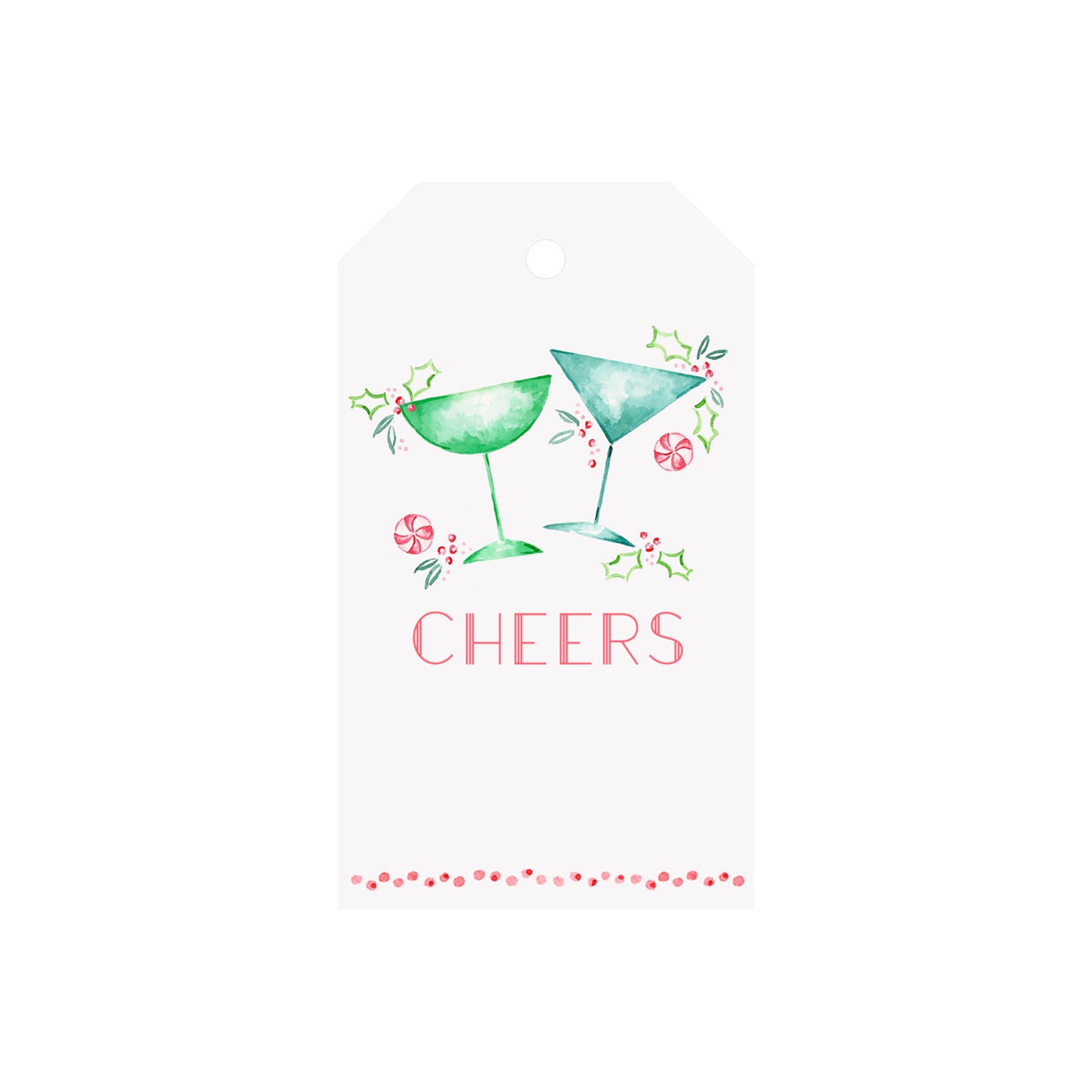 Holiday Cocktails Luggage Gift Tags 