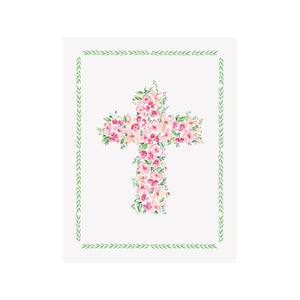 Floral Cross Card- Floral Rose