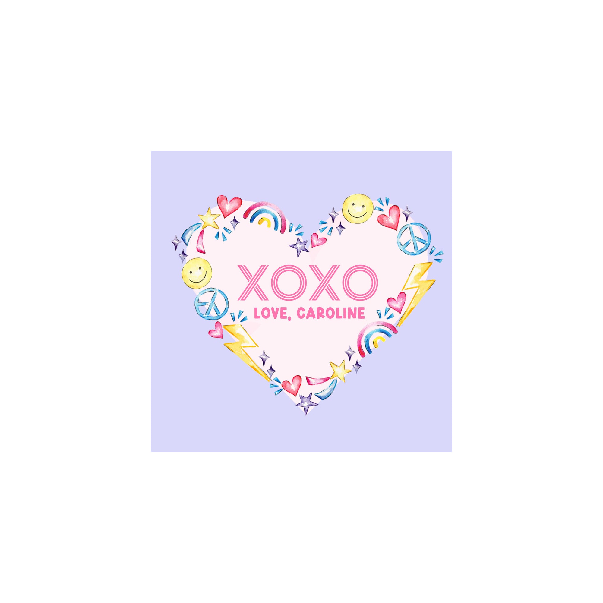 Groovy Vibes Heart Valentine Gift Tags & Stickers