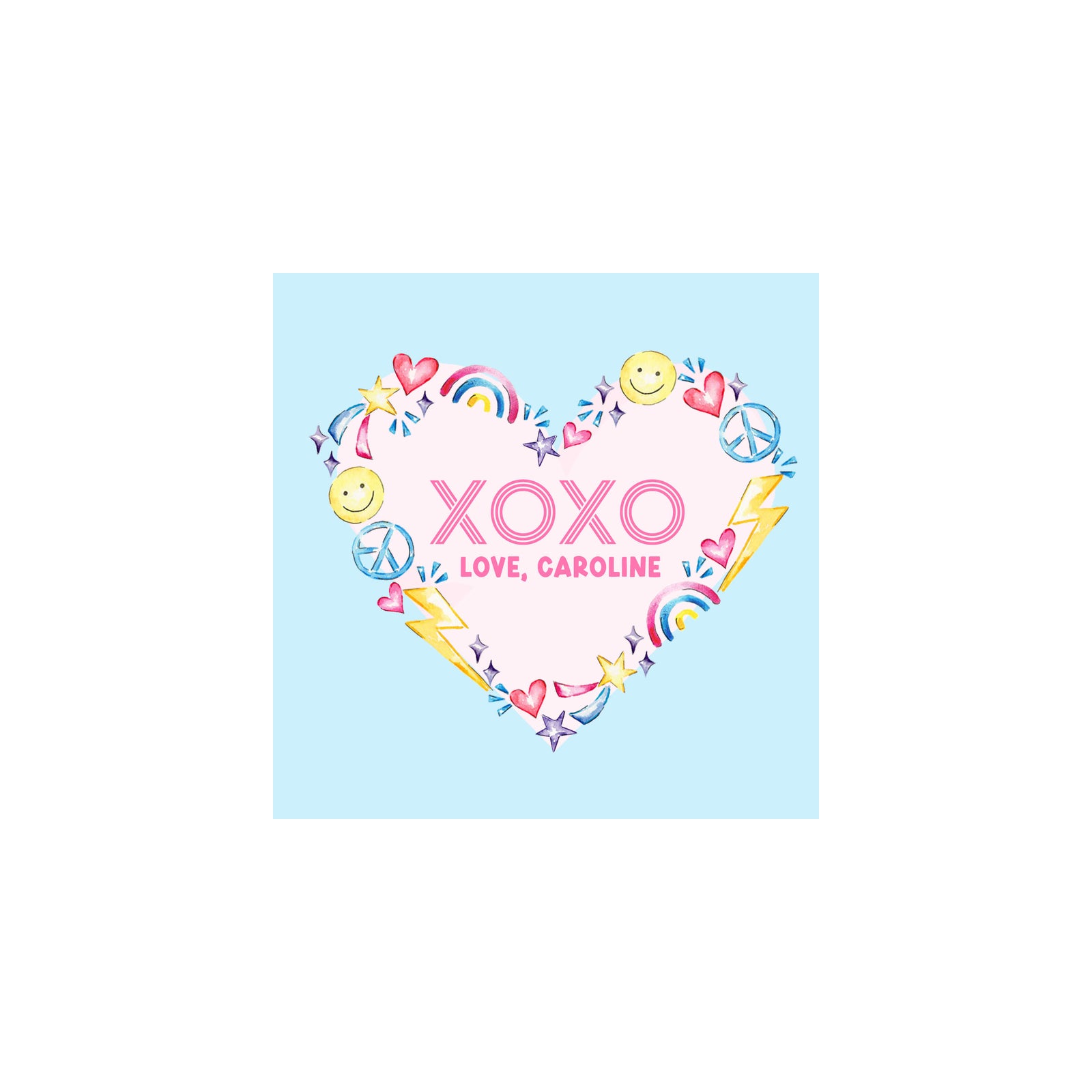 Groovy Vibes Heart Valentine Gift Tags & Stickers