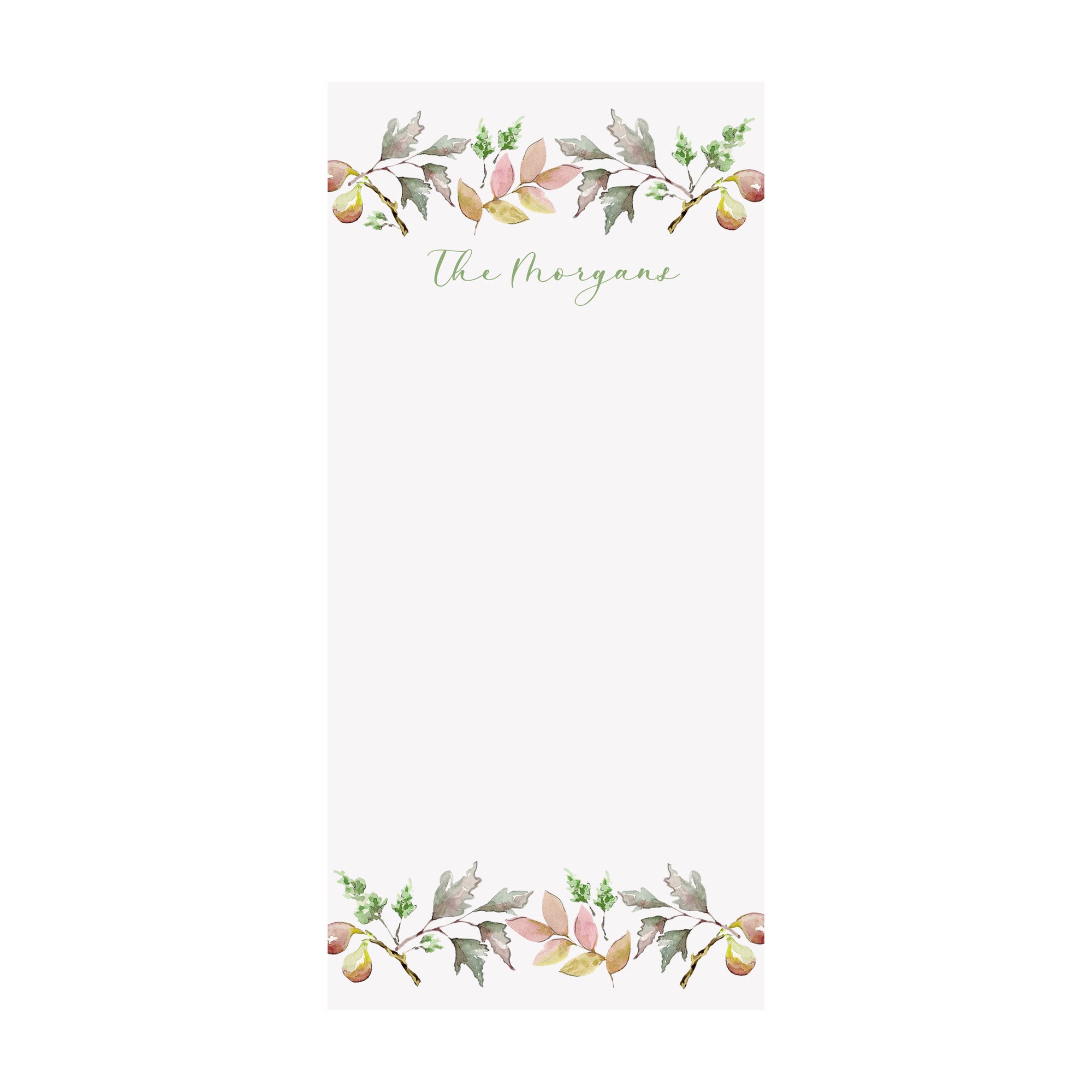 Fall Fig Garland Notepad- Personalized
