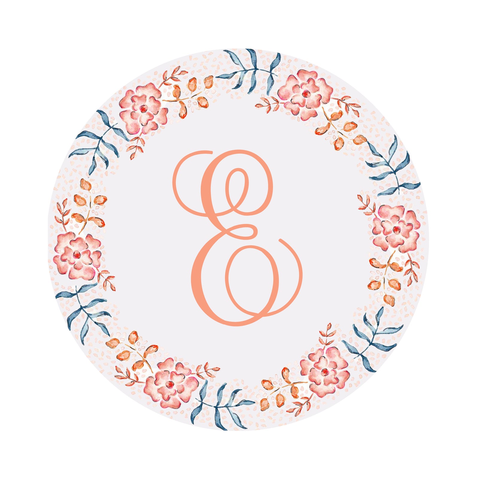 Fall Vines Personalized Circular Thanksgiving Placecards