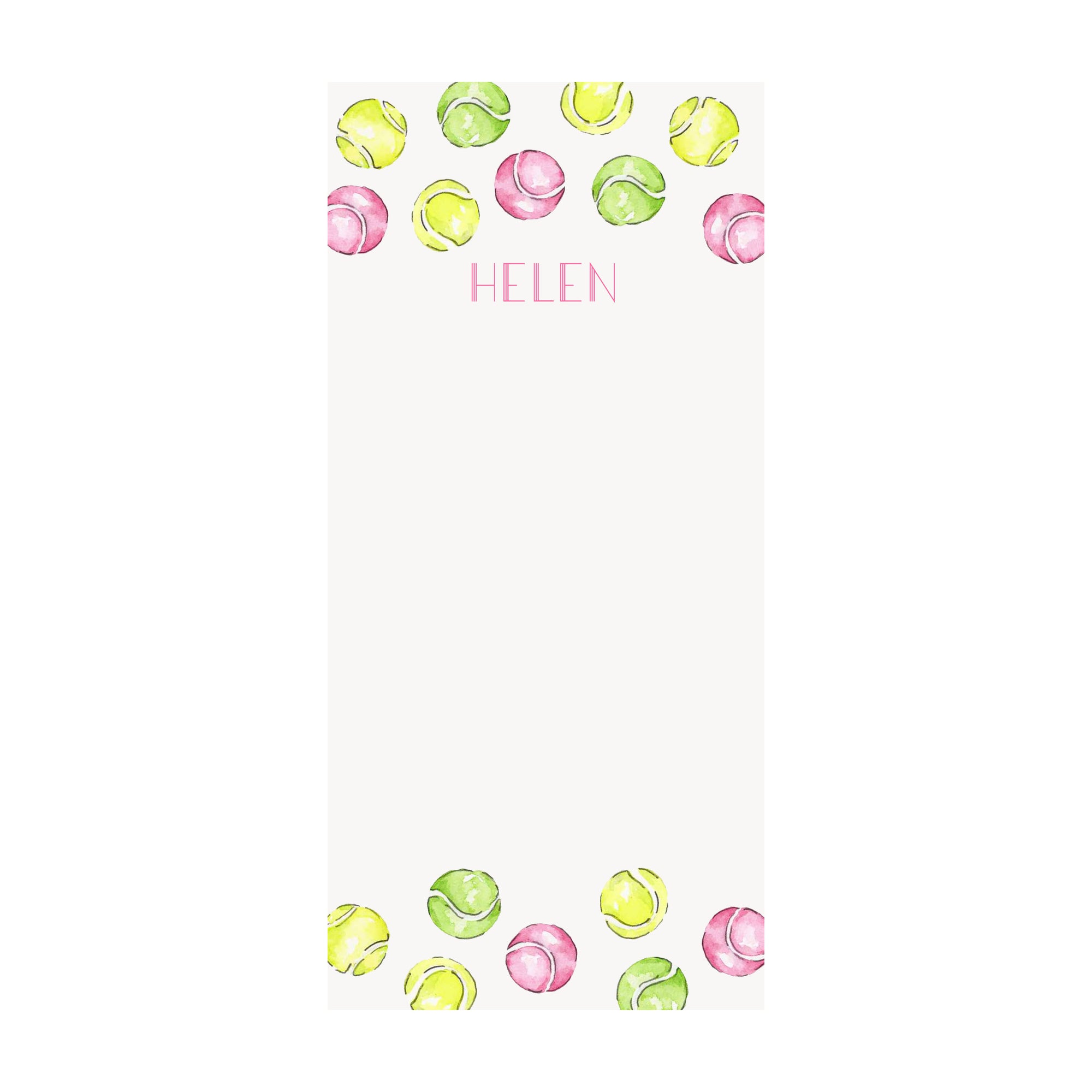 Tennis Falling Tennis Balls Notepad- Personalized