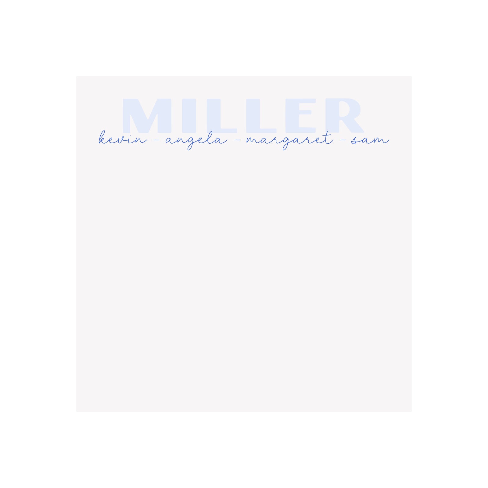 Personalized Family Names Notepad- Block and Script- Assorted Colors