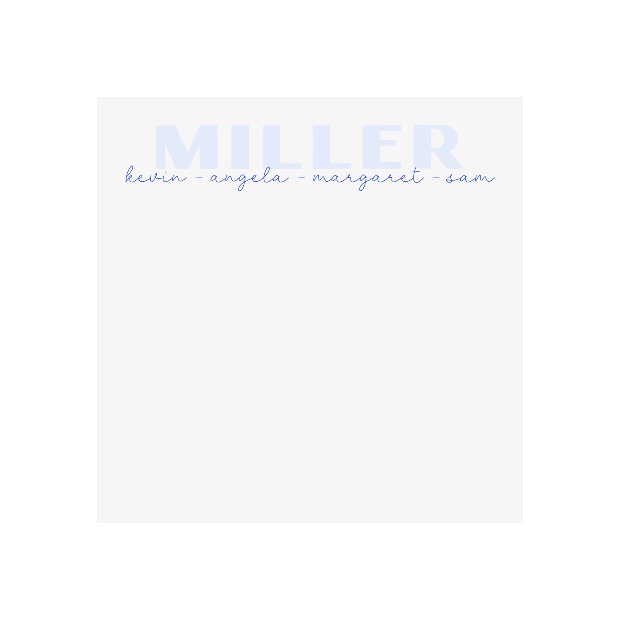 Personalized Family Names Notepad- Block and Script- Assorted Colors