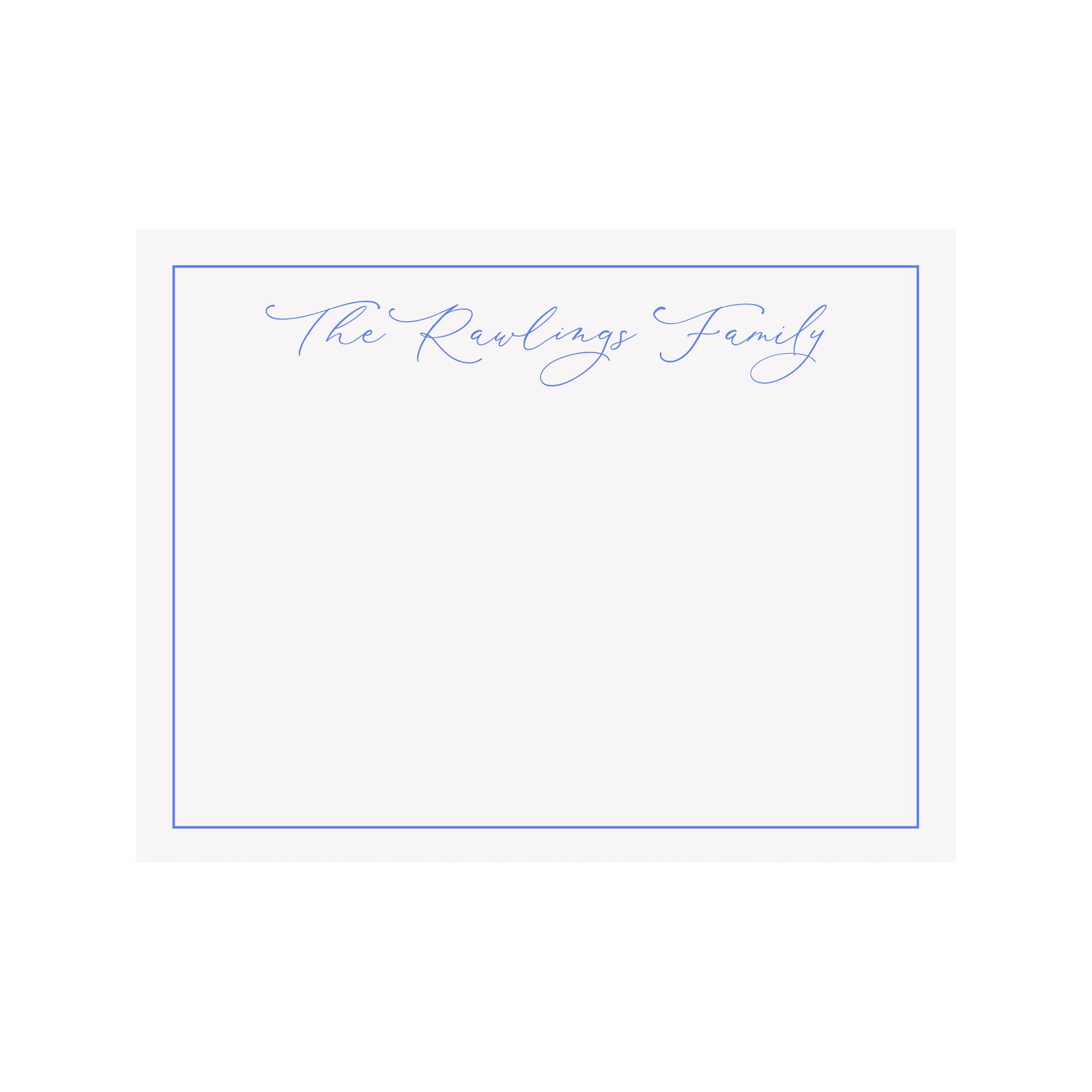 Personalized Family Stationery- Script with Border