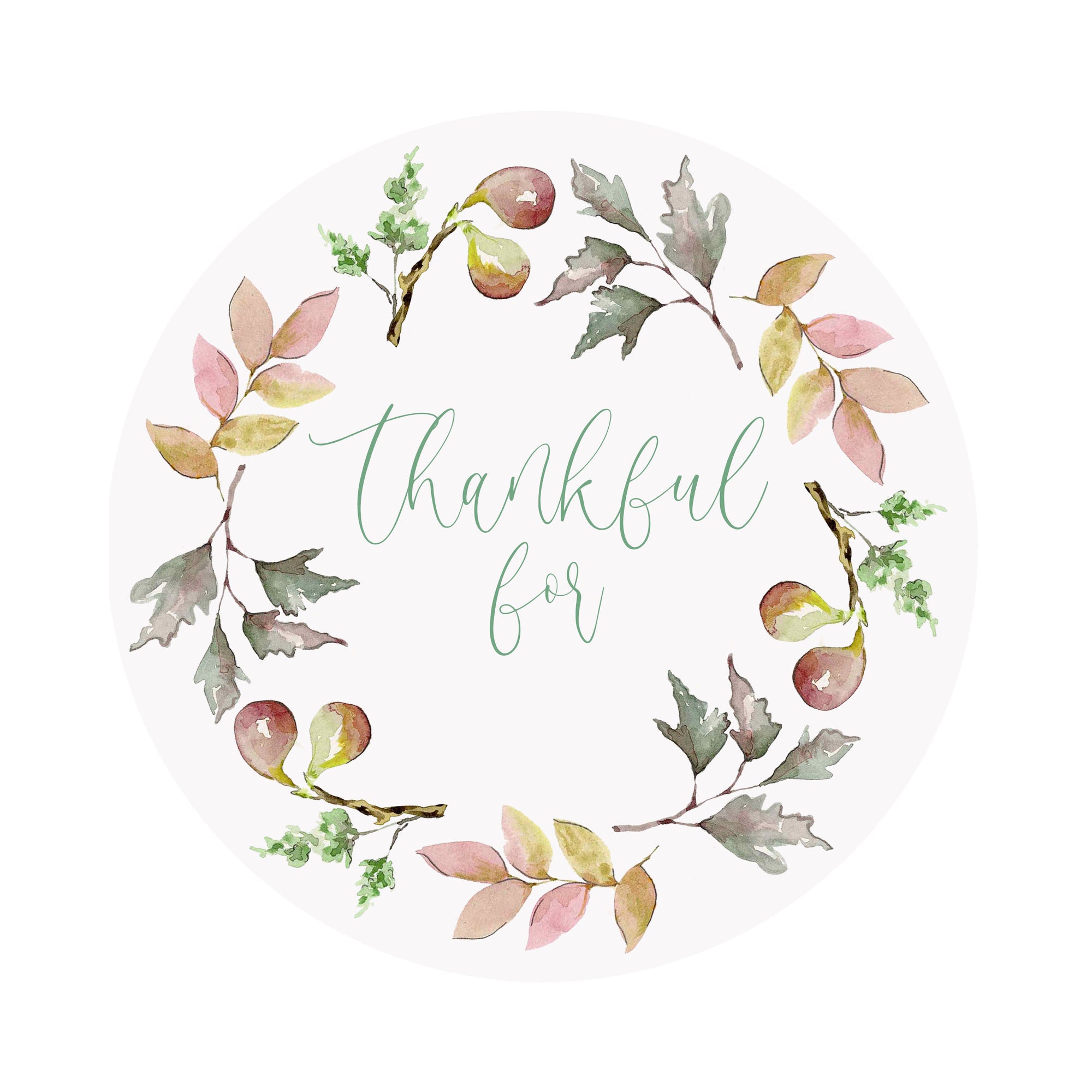 Fig Garland Personalized Circular Holiday Placecards