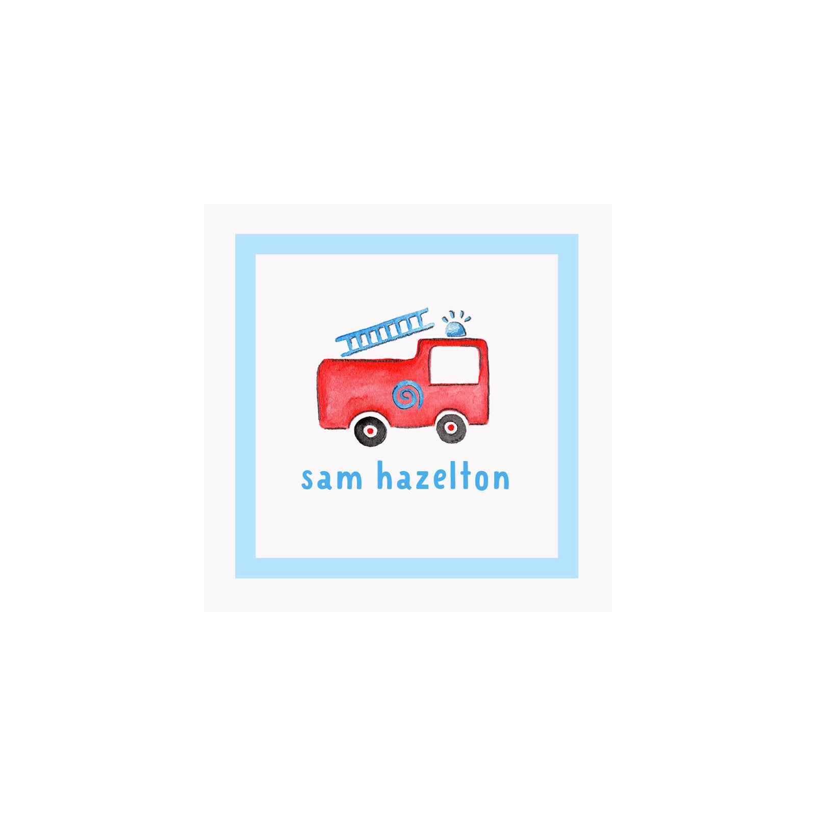 Fire Truck Gift Tags & Stickers