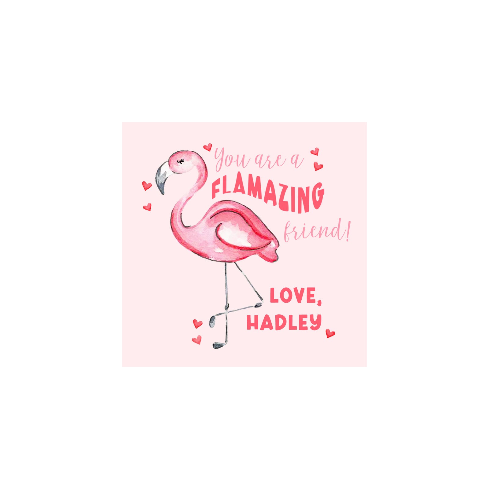 Flamingo Friend Valentine Gift Tags & Stickers