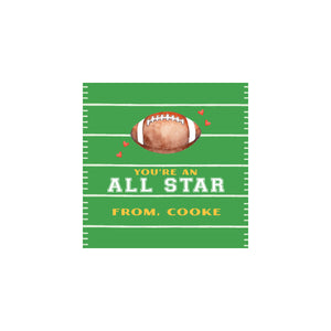 Football Field Valentine Gift Tags & Stickers
