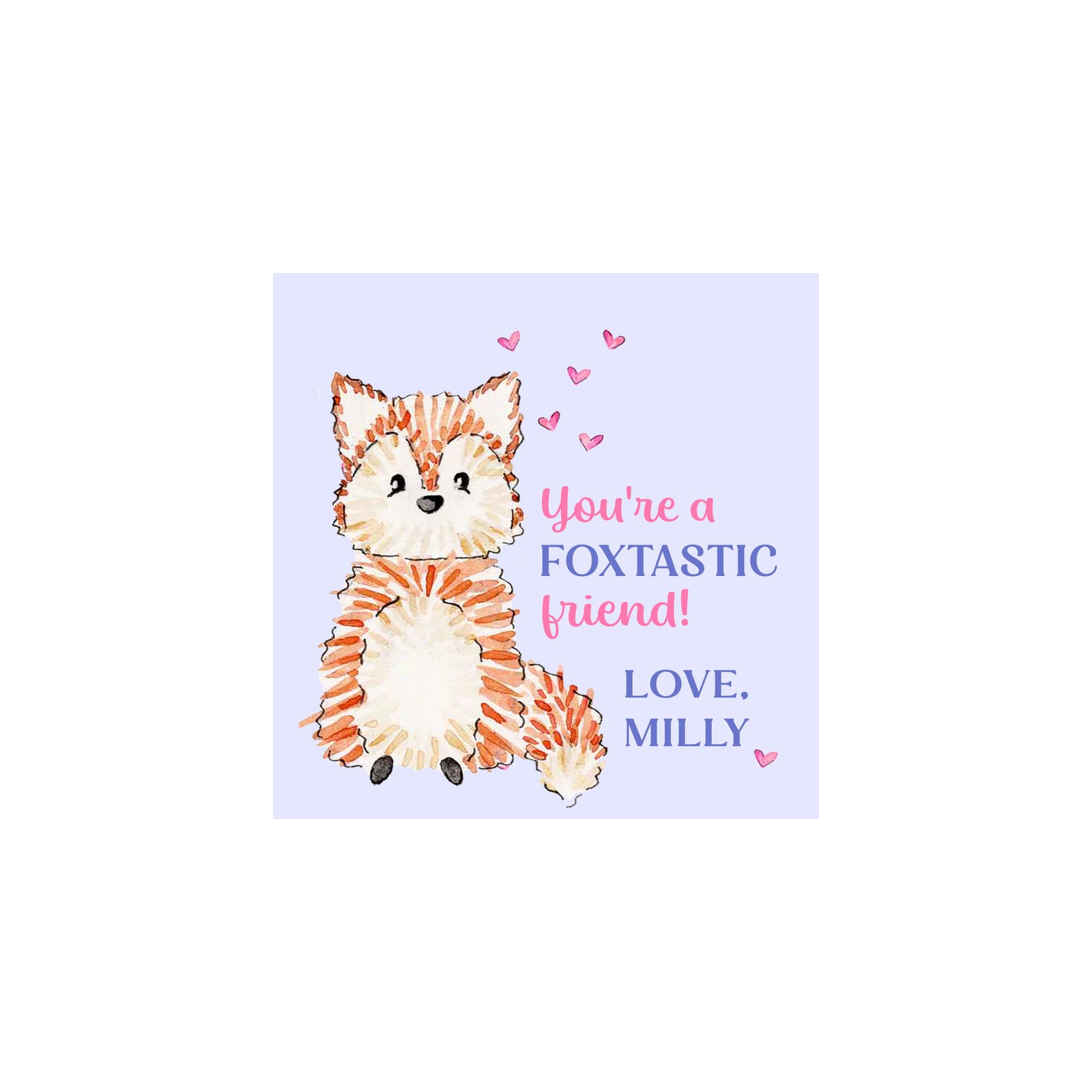 Fox Friend Valentine Gift Tags & Stickers