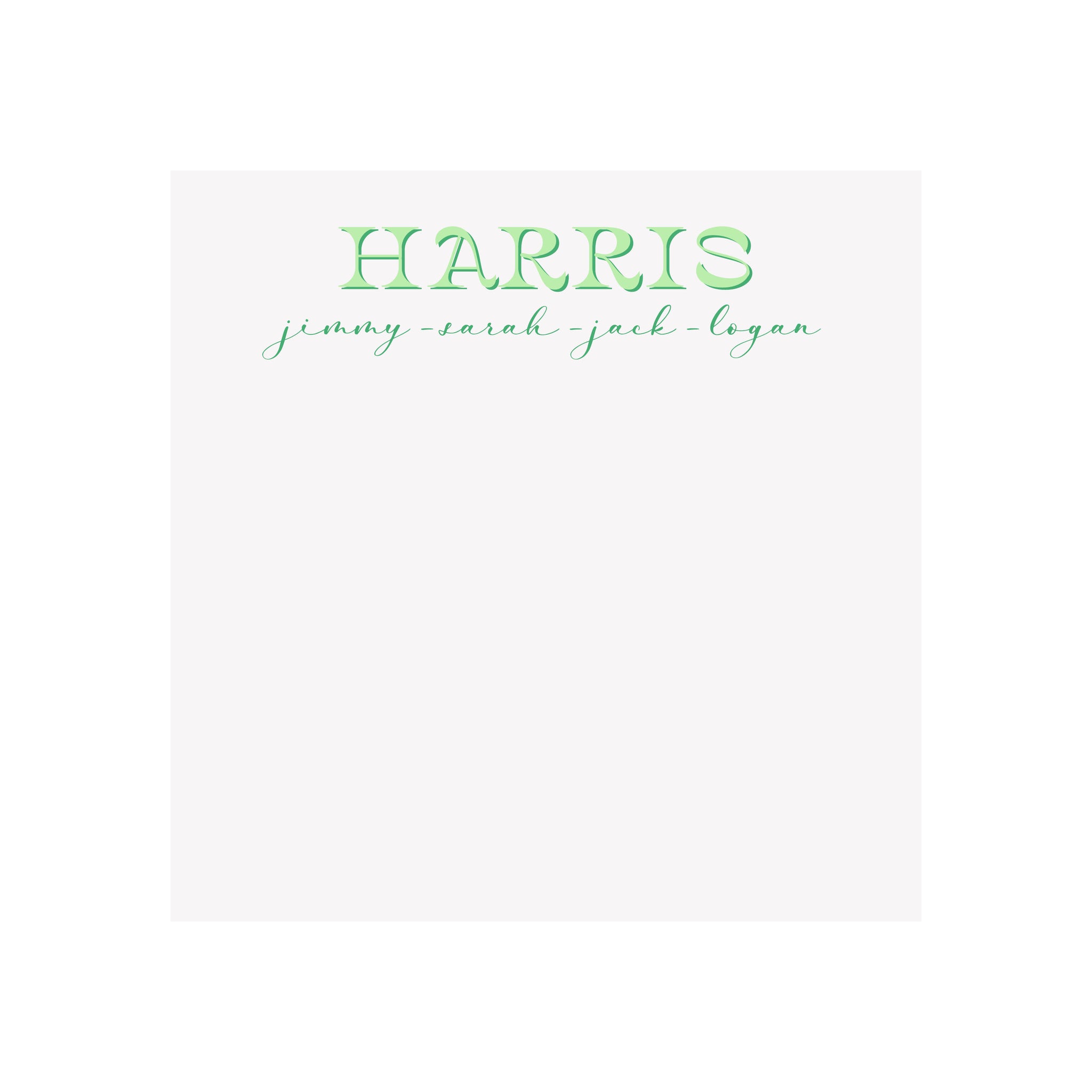 Personalized Fun Family Notepad- Assorted Colors - Brake Ink Stationery