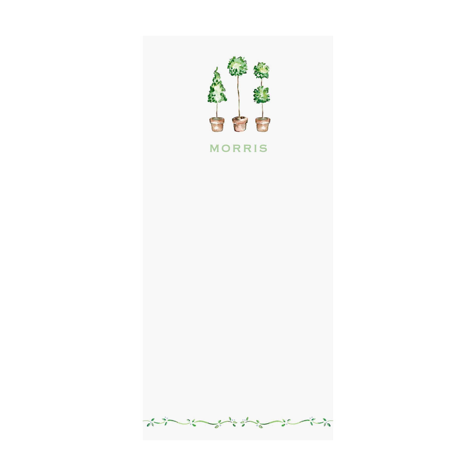 Garden Topiaries Notepad- Personalized