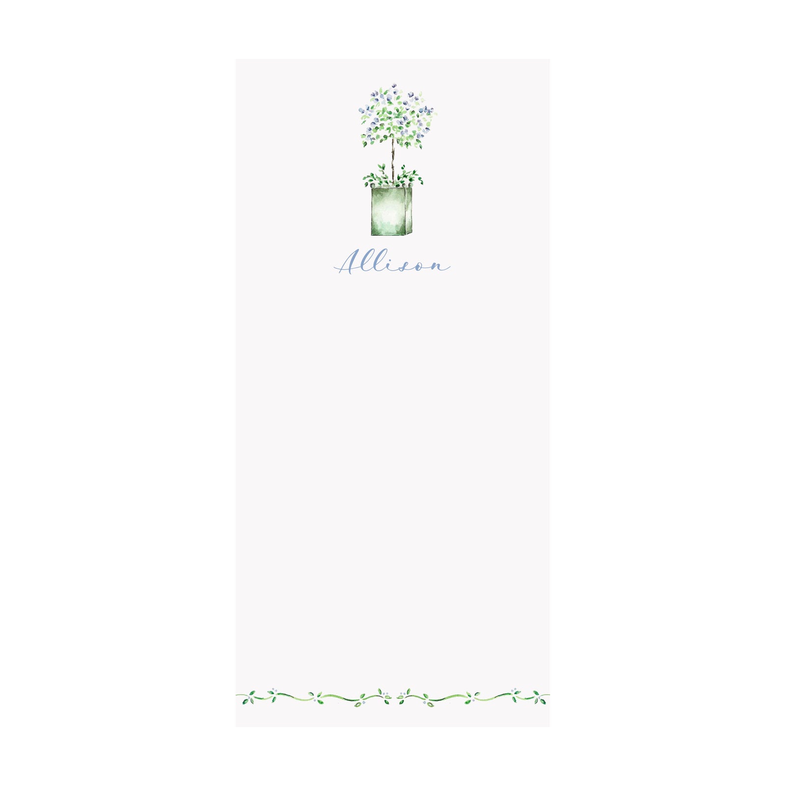 Garden Topiary Notepad- Personalized