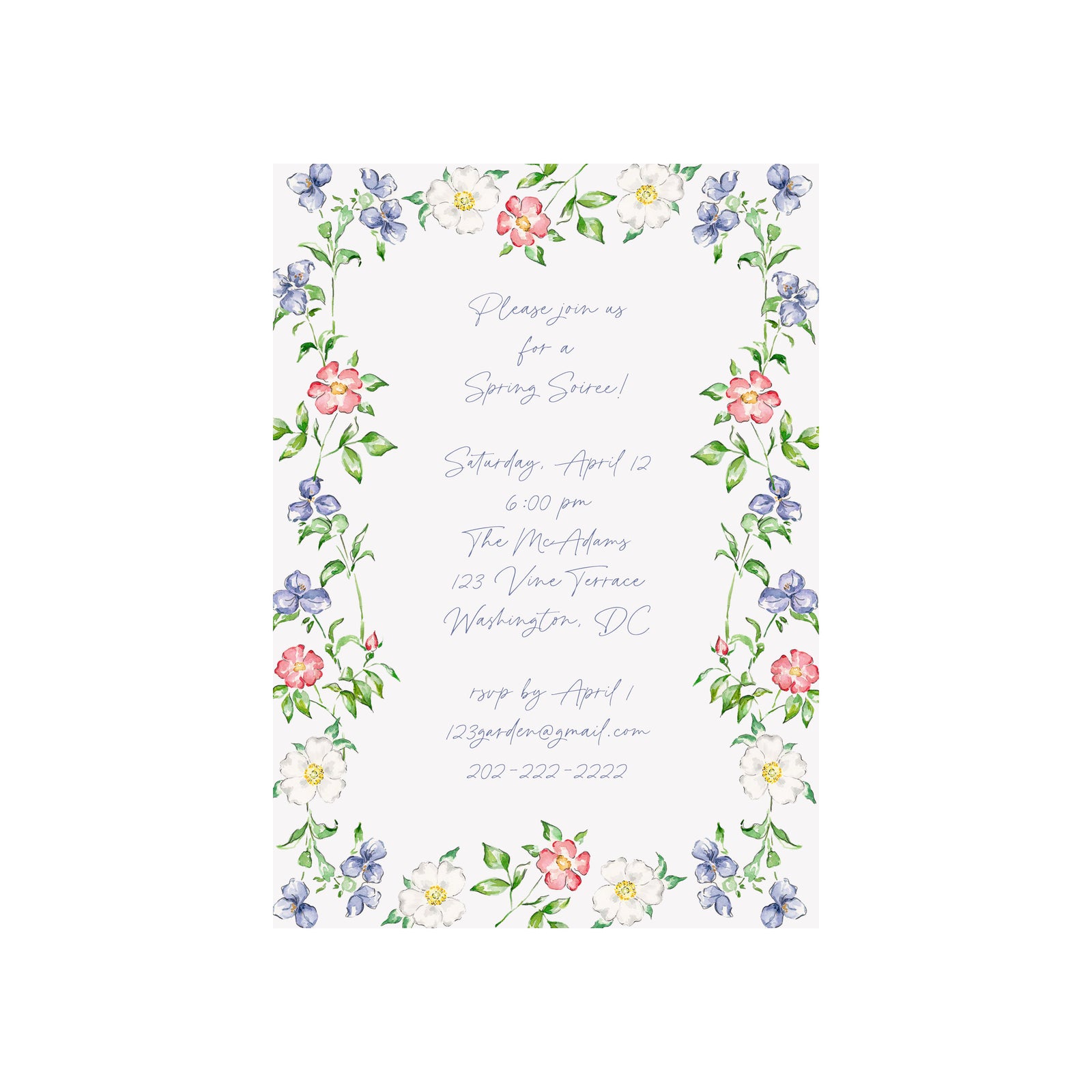 Rose Vines Invitation