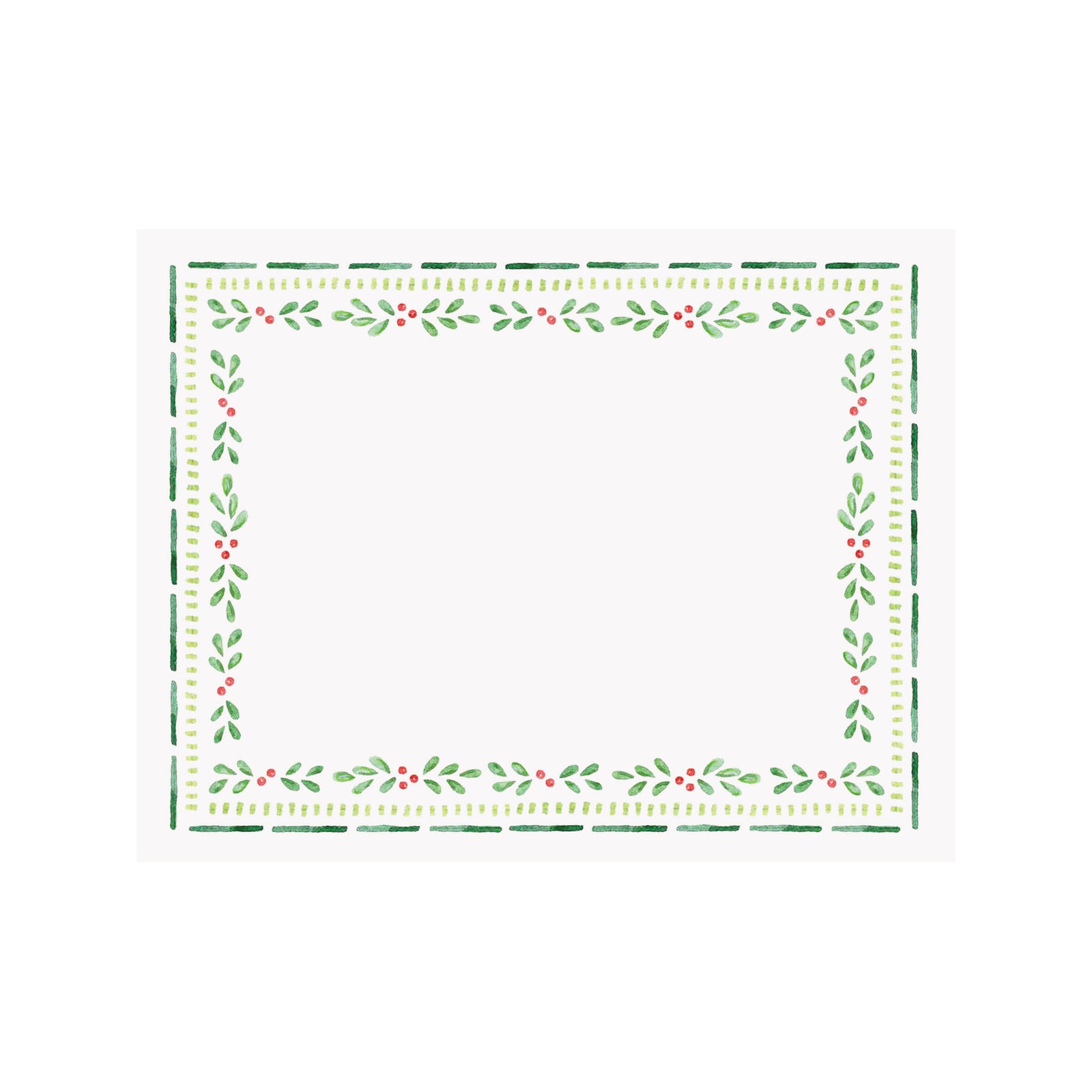Holly Garland Berries Border Holiday Note Card
