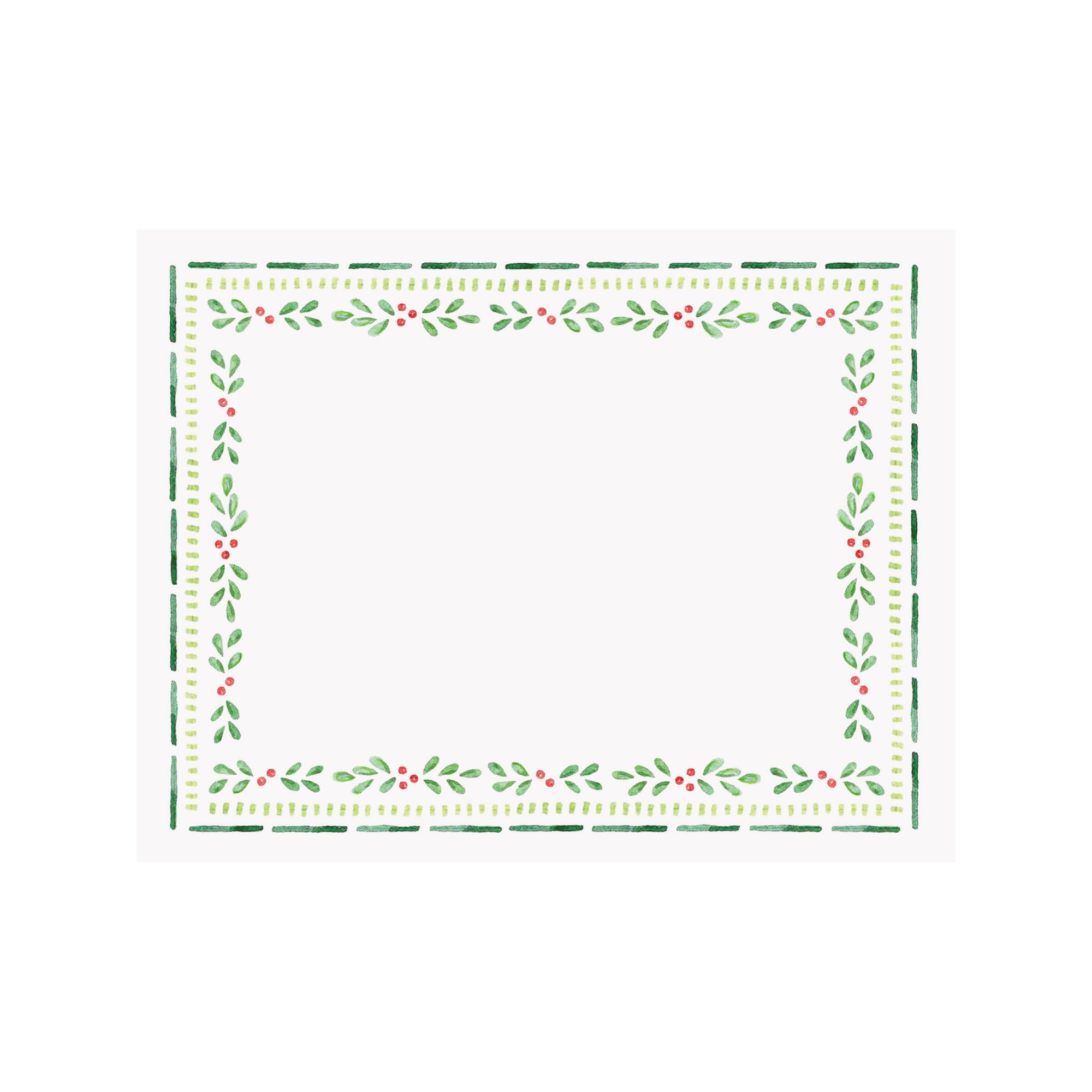 Holly Garland Berries Border Holiday Note Card