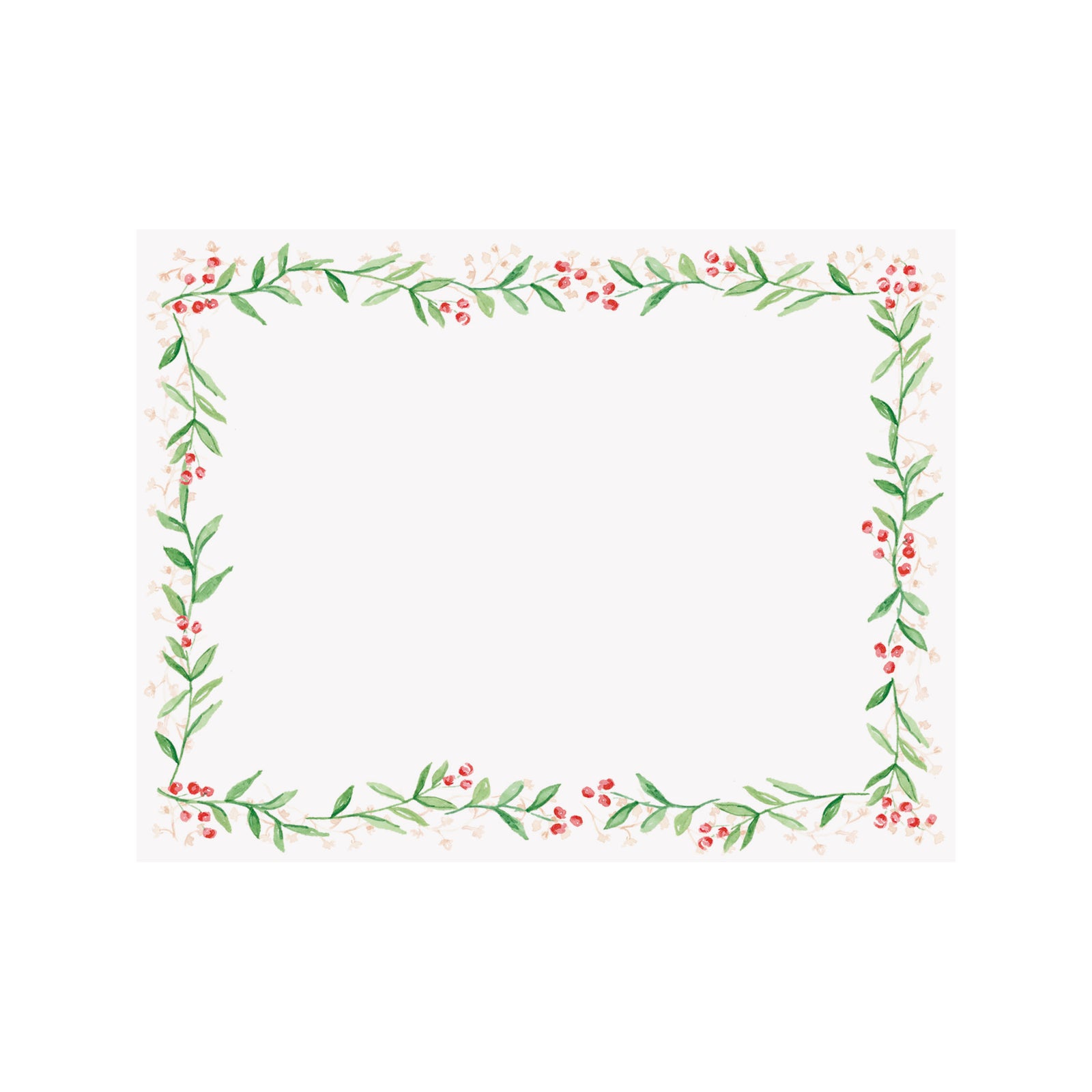 Garland Border Holiday Flat Note Card