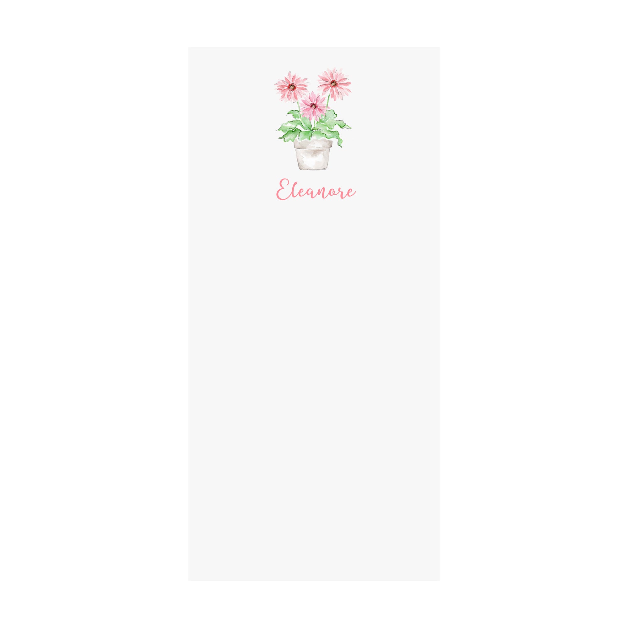Gerbera Daisy Pot Notepad- Personalized