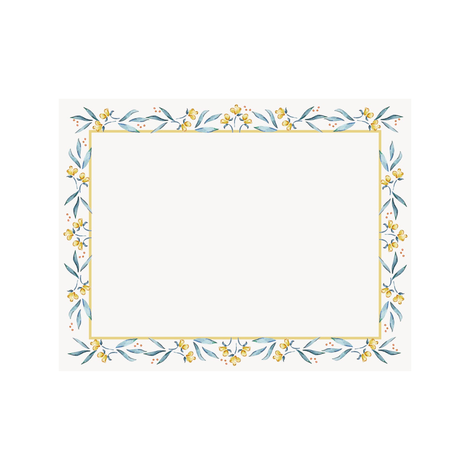Goldenrod Garland Border Holiday Note Card