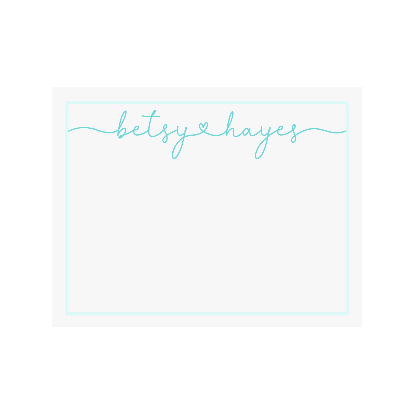 Personalized Name Stationery- Heart Script
