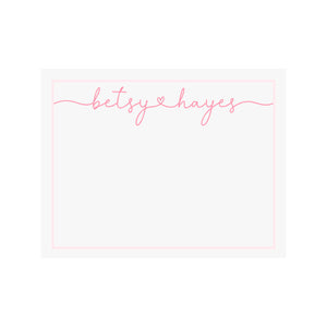Personalized Name Stationery- Heart Script