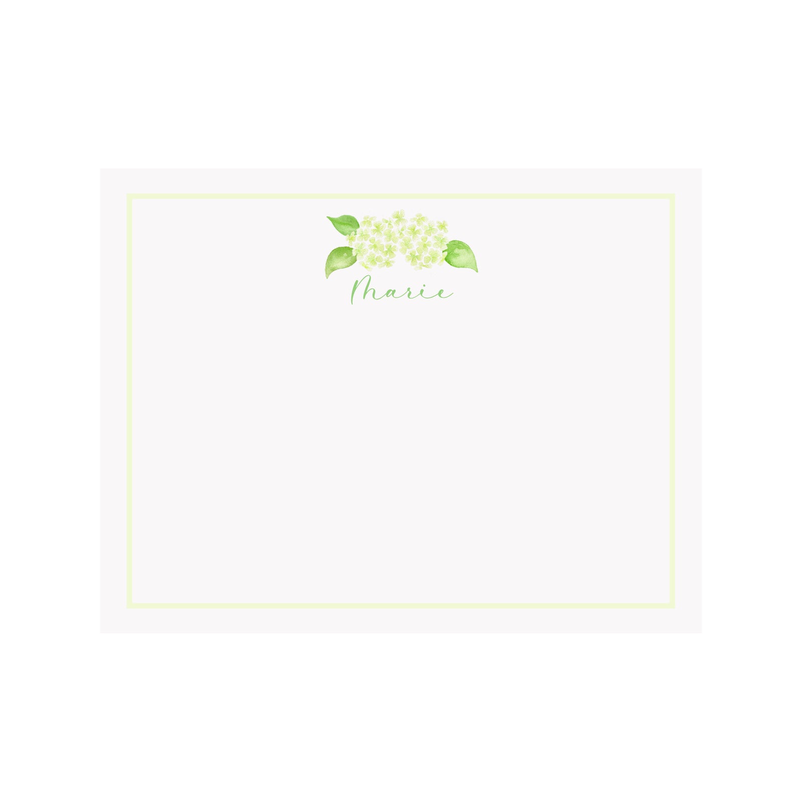 Hydrangea Green Stationery