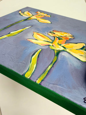 Original Artwork- Pair of Floral Paintings- Daffodils