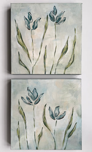 Original Artwork- Pair of Floral Paintings- Wildflowers