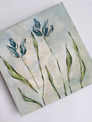 Original Artwork- Pair of Floral Paintings- Wildflowers