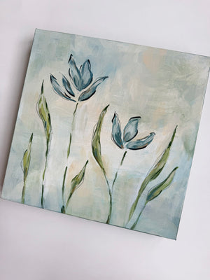 Original Artwork- Pair of Floral Paintings- Wildflowers