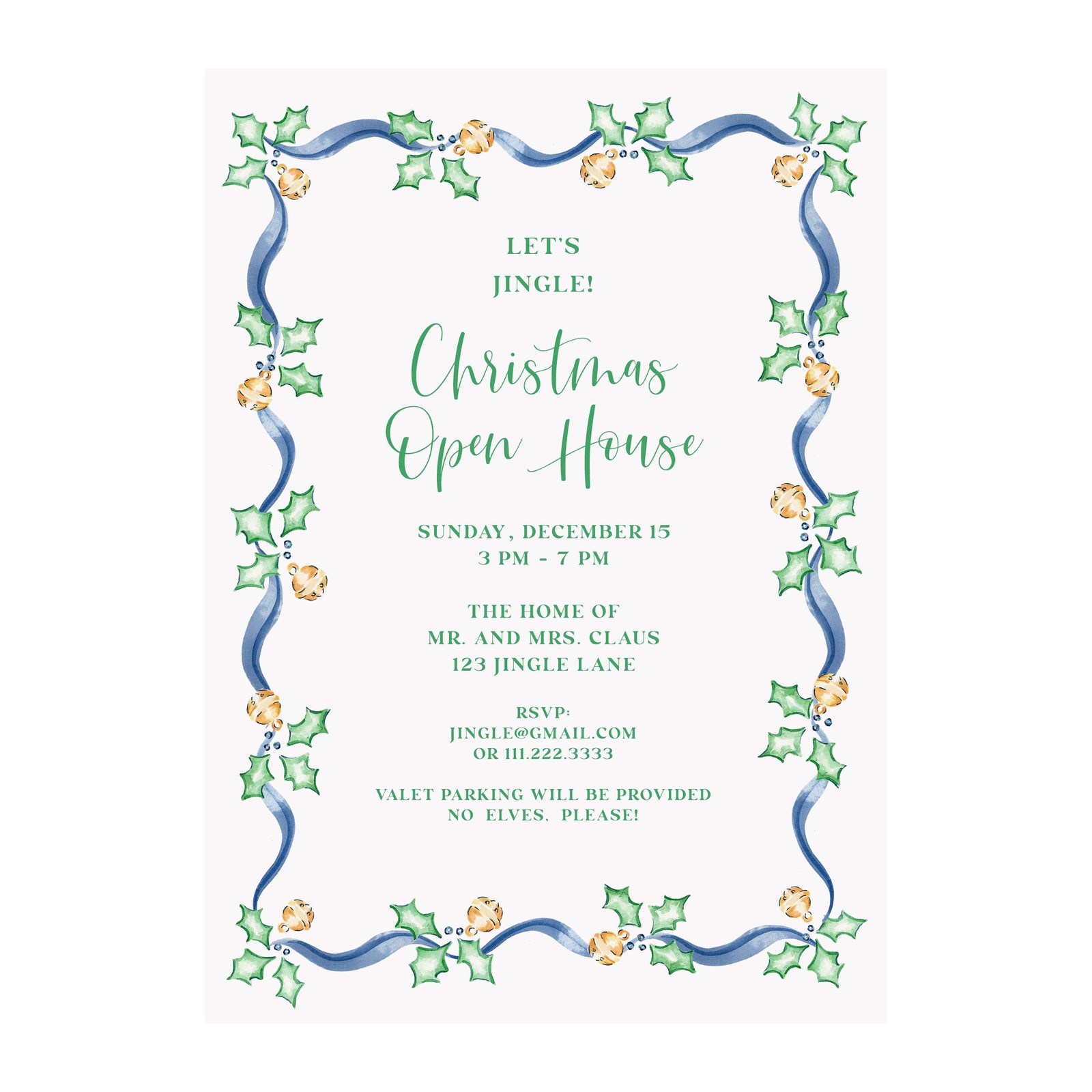 Jingle Bells Holiday Party Invitation
