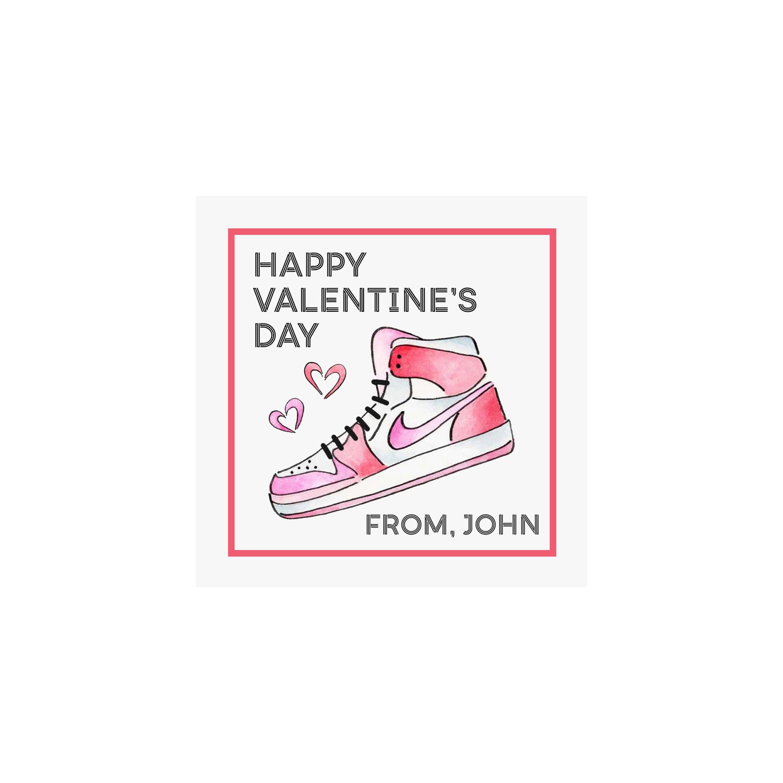Jordan Shoe Valentine Gift Tags & Stickers