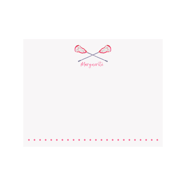 Pink Lacrosse Sticks Stationery - Brake Ink Stationery