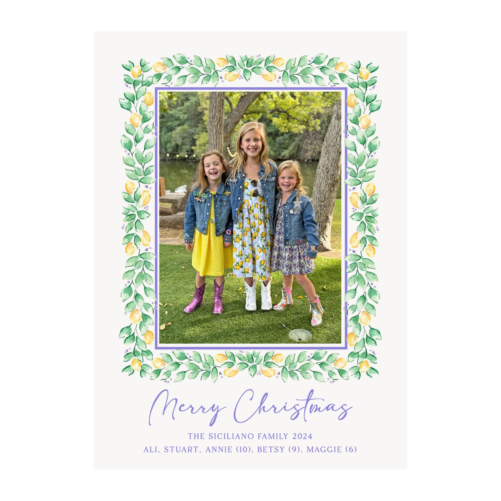Lemon Garland Holiday Photo Cards