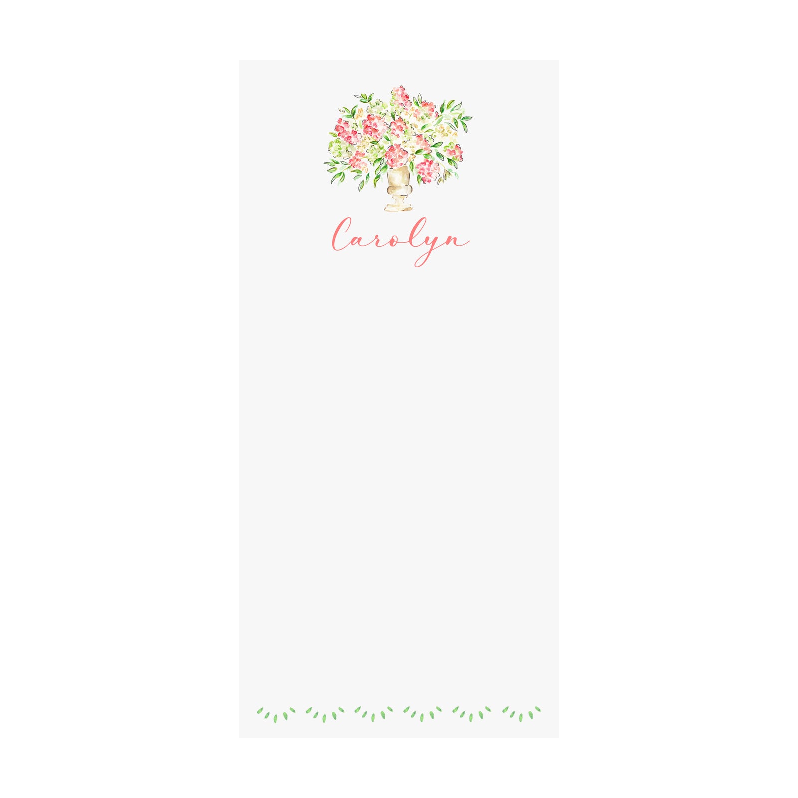 Limelight Hydrangea Notepad- Personalized