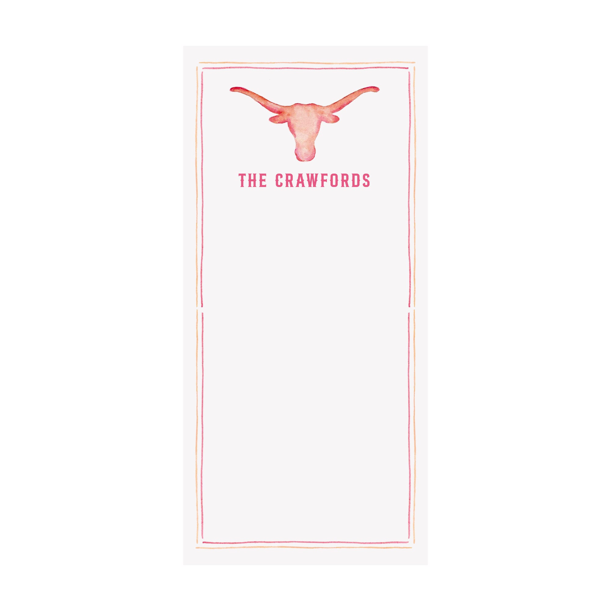Longhorn Notepad- Personalized