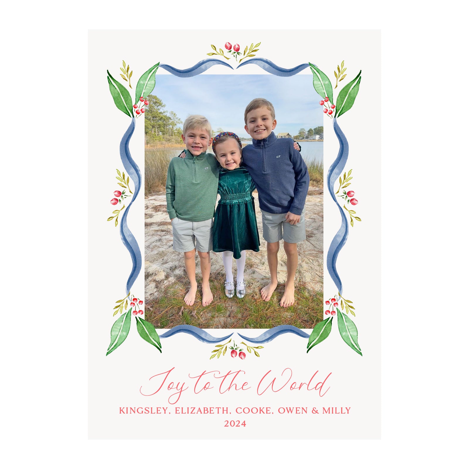 Magnolia Berries Holiday Photo Cards