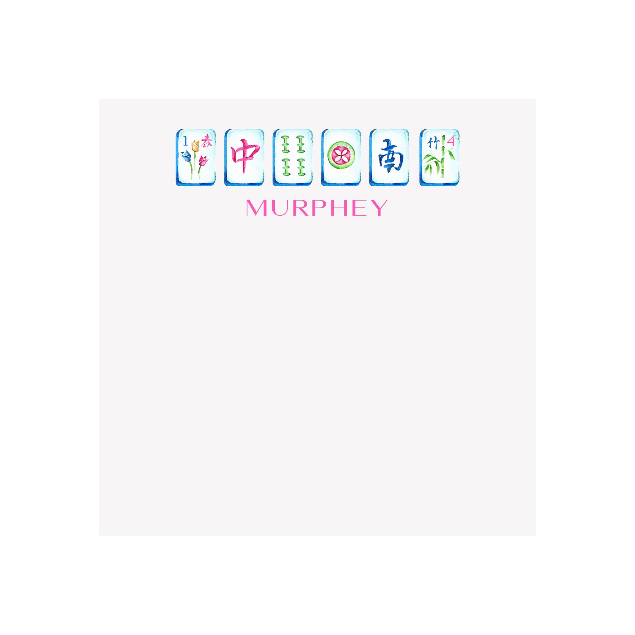 Mahjong Notepad Mahjong Notepad- Personalized - Brake Ink Stationery