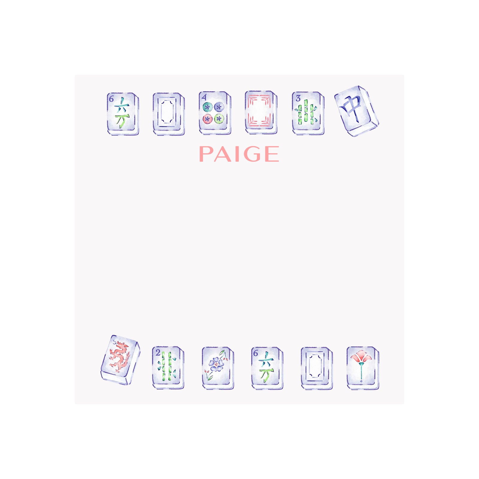 Mahjong Notepad- Personalized