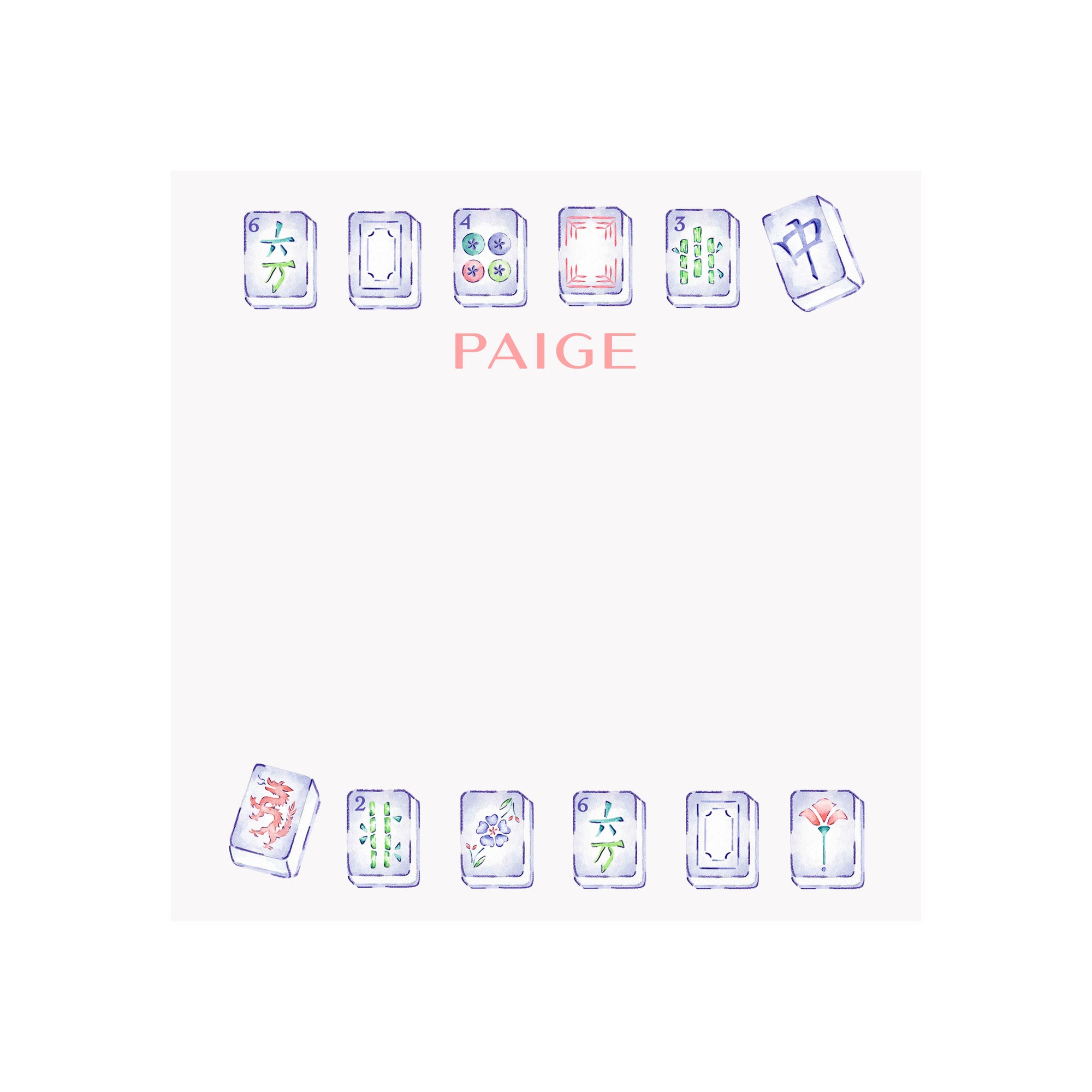 Mahjong Notepad Mahjong Notepad- Personalized - Brake Ink Stationery