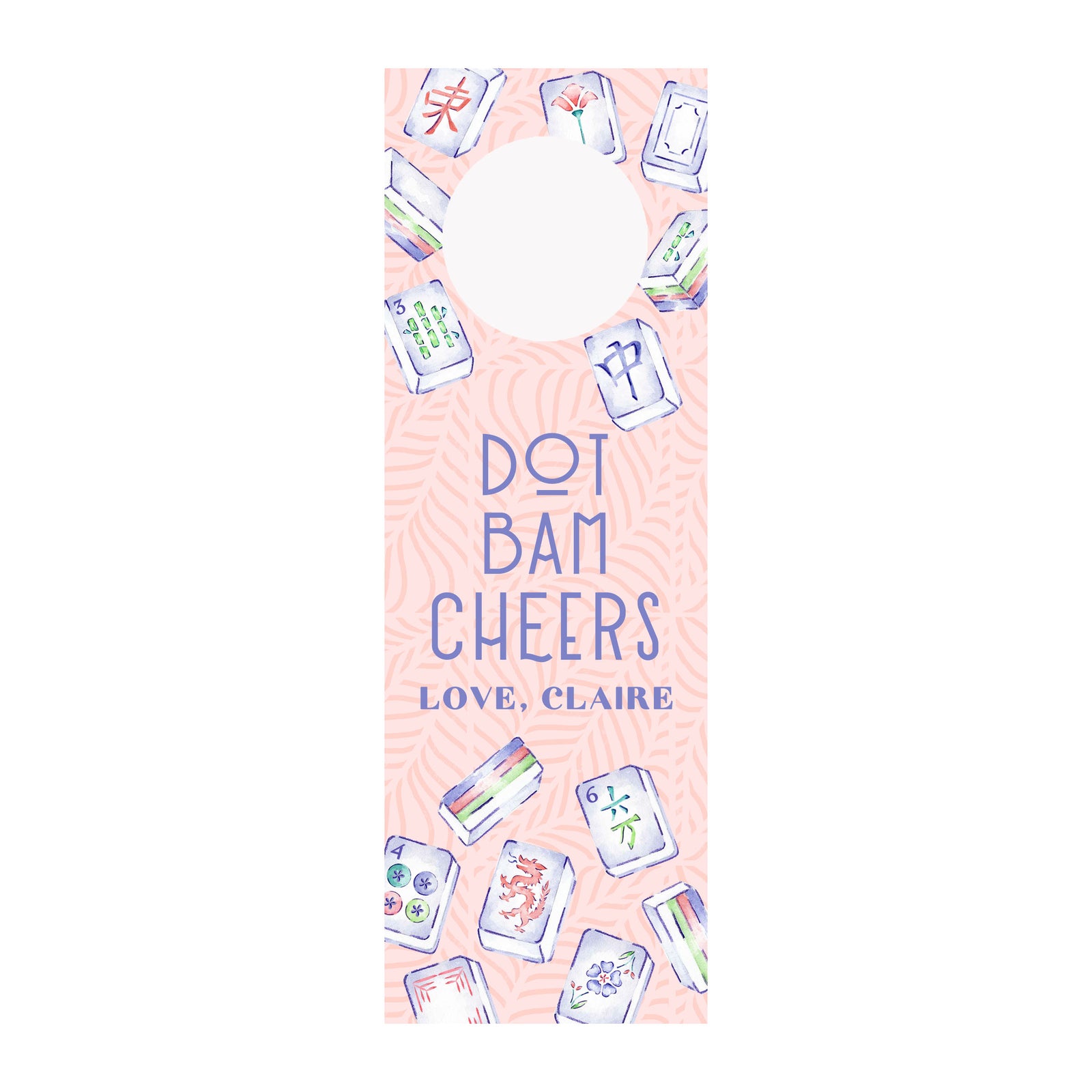 Mahjong Personalized Wine Tag