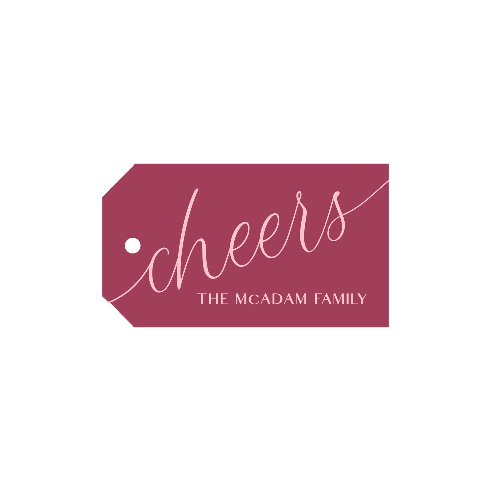 Script Names Personalized Angled/Drilled Gift Tags- Plum